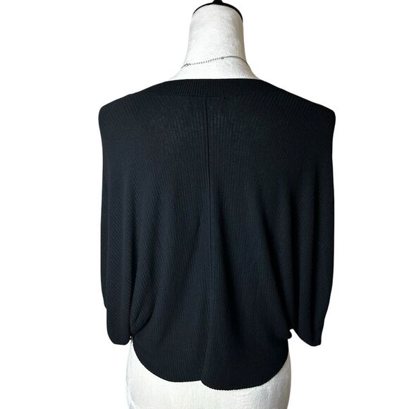 Kerisma Black Batwing Knit Top M / L | Draped Relaxed Fit V-Neck Chic Pullover - Picture 3 of 11